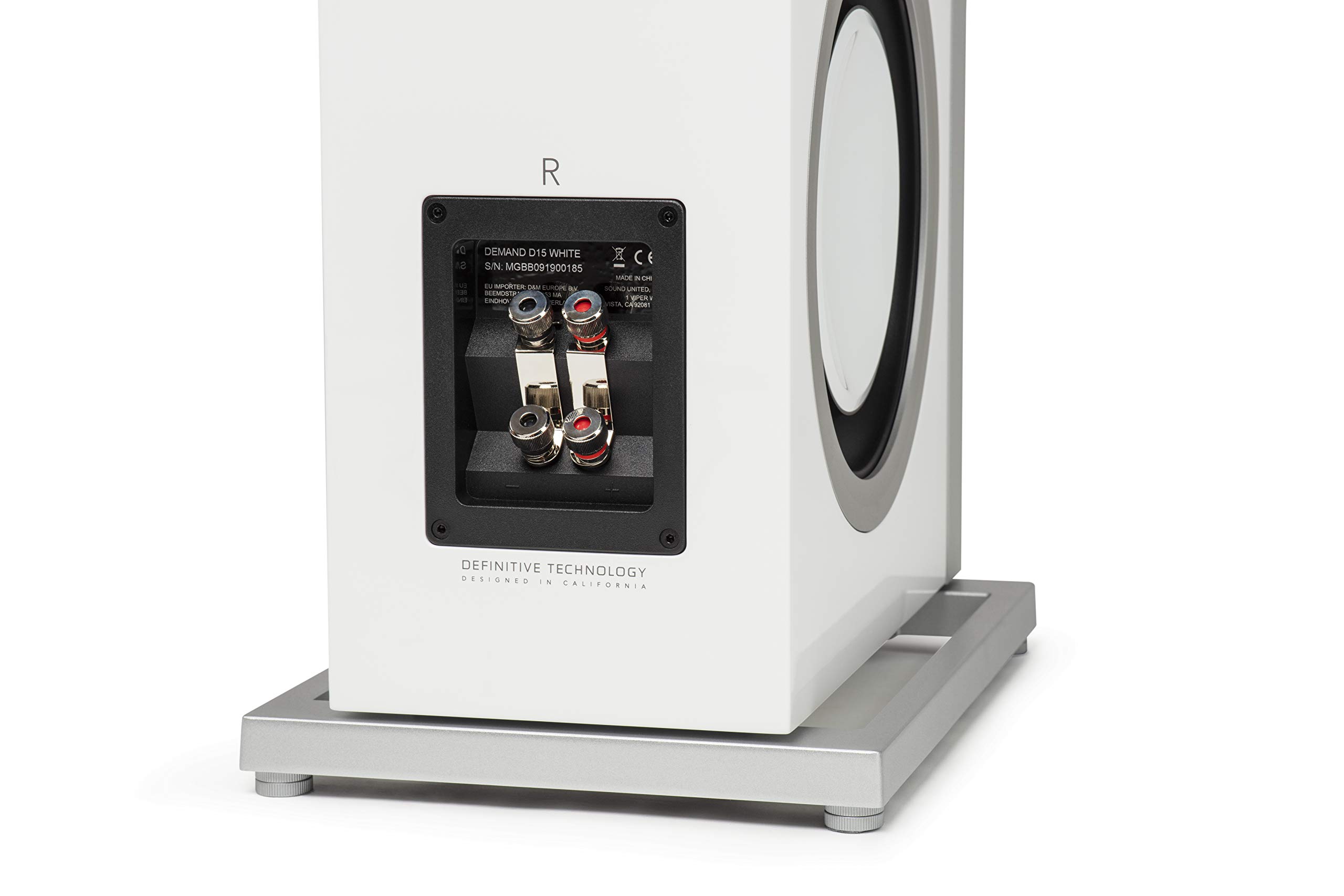 Definitive Technology D15 Demand Series Modern High-Performance 3-Way Tower Speaker (Right-Channel) - Single, White | Dual 8” Passive Bass Radiators
