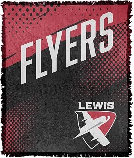LOGOVISION Lewis University Fan Zone Woven Tapestry Cotton Blend Fringed Throw Blanket 50"x60"