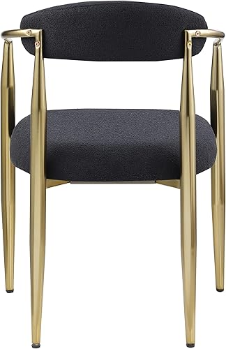 Miniatura 6 de Dining Chairs Set of 2, Modern Kitchen Dining Room Chairs with Round Backrest and Black Metal Legs, Table & Chair Sets for Home Decor,2pcs