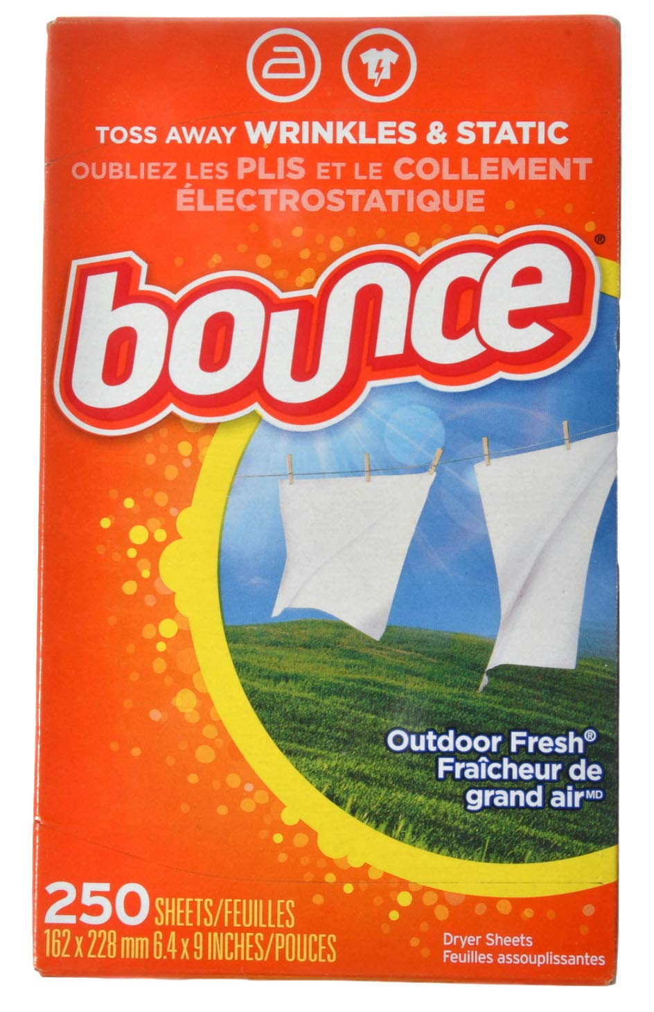 BounceLaundry Dryer Sheets: Outdoor Fresh Scent (250 Sheets Count) Eliminate Wrinkles and Static