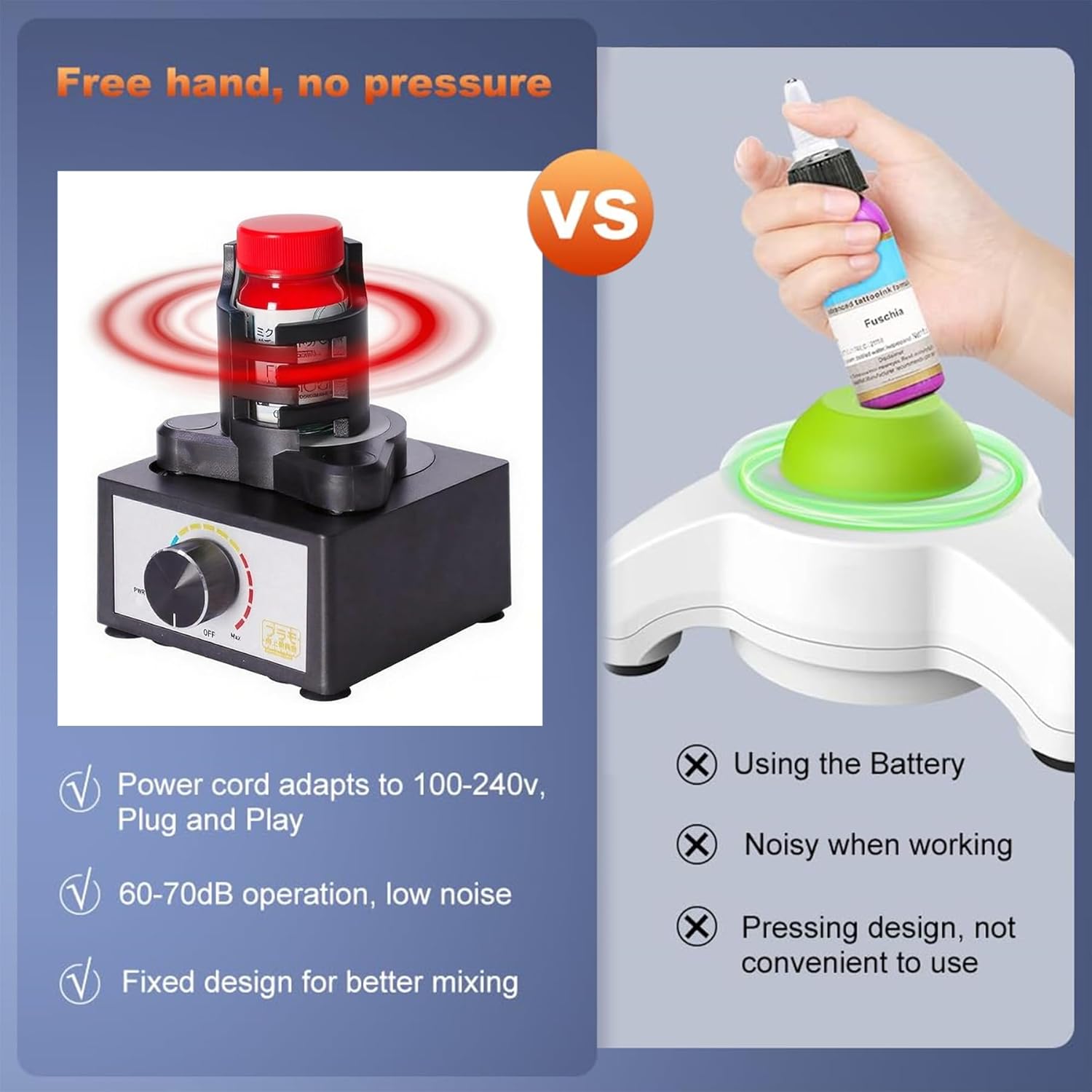 Mini Vortex Mixer - 300~2400 RPM Variable Speed, Hands-Free Paint Shaker for 10-100ml Bottles, Ideal for Model Paints, Nail Polish, Eyelash Glue & Lab Use (1, PC)