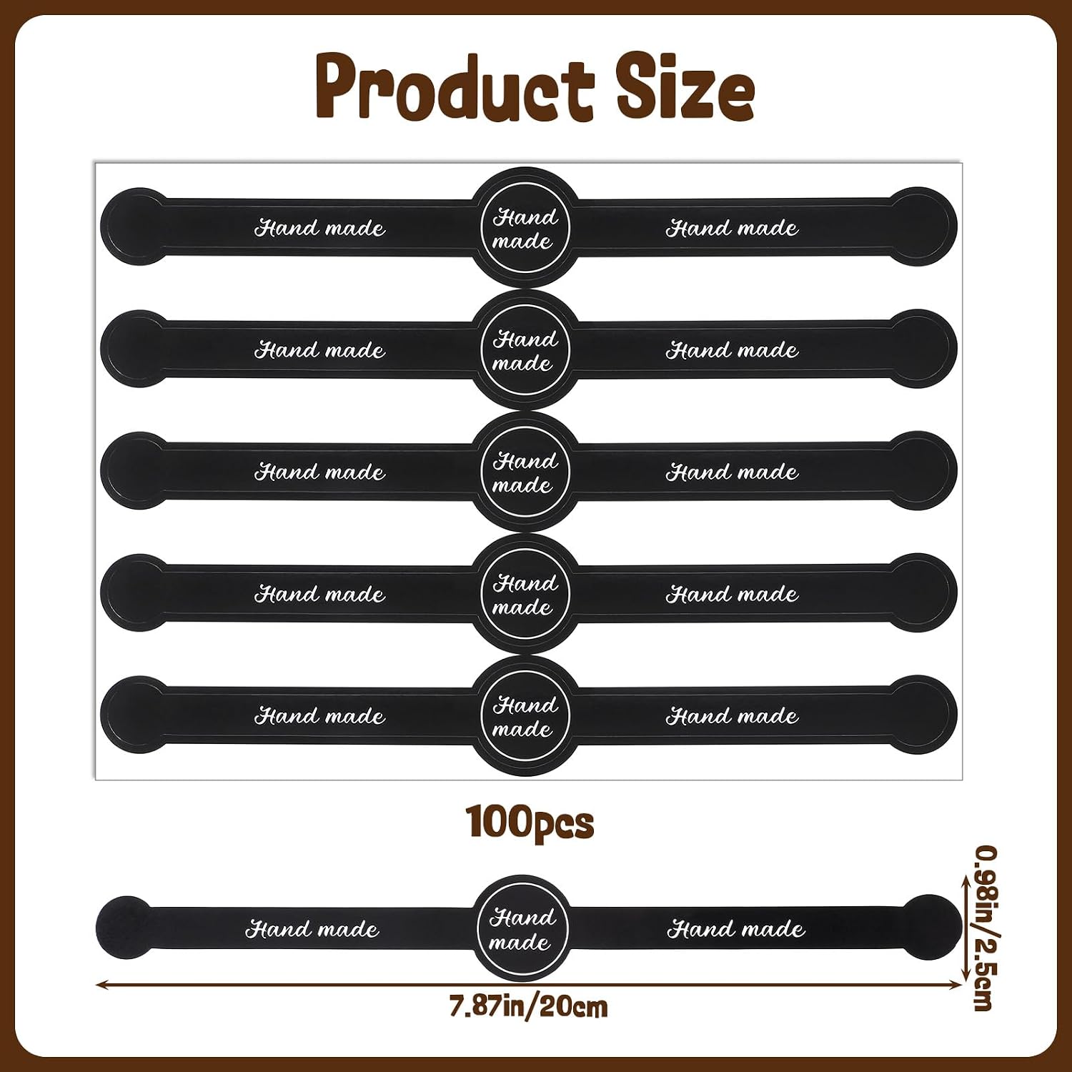100 Pack Baking Stickers 1x8inch Tamper Proof Seal Handmade Labels
