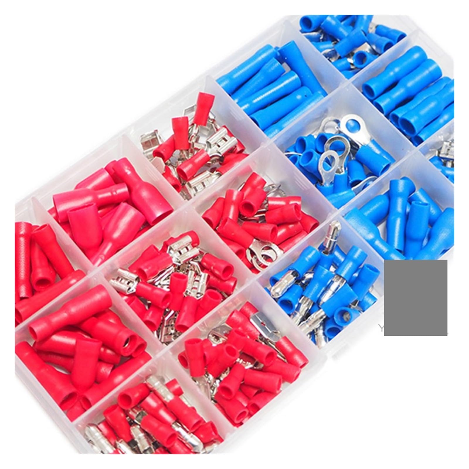 Set di 200 terminali a crimpare assortiti, kit di connettori per cavi con anello a pala maschio/femmina.