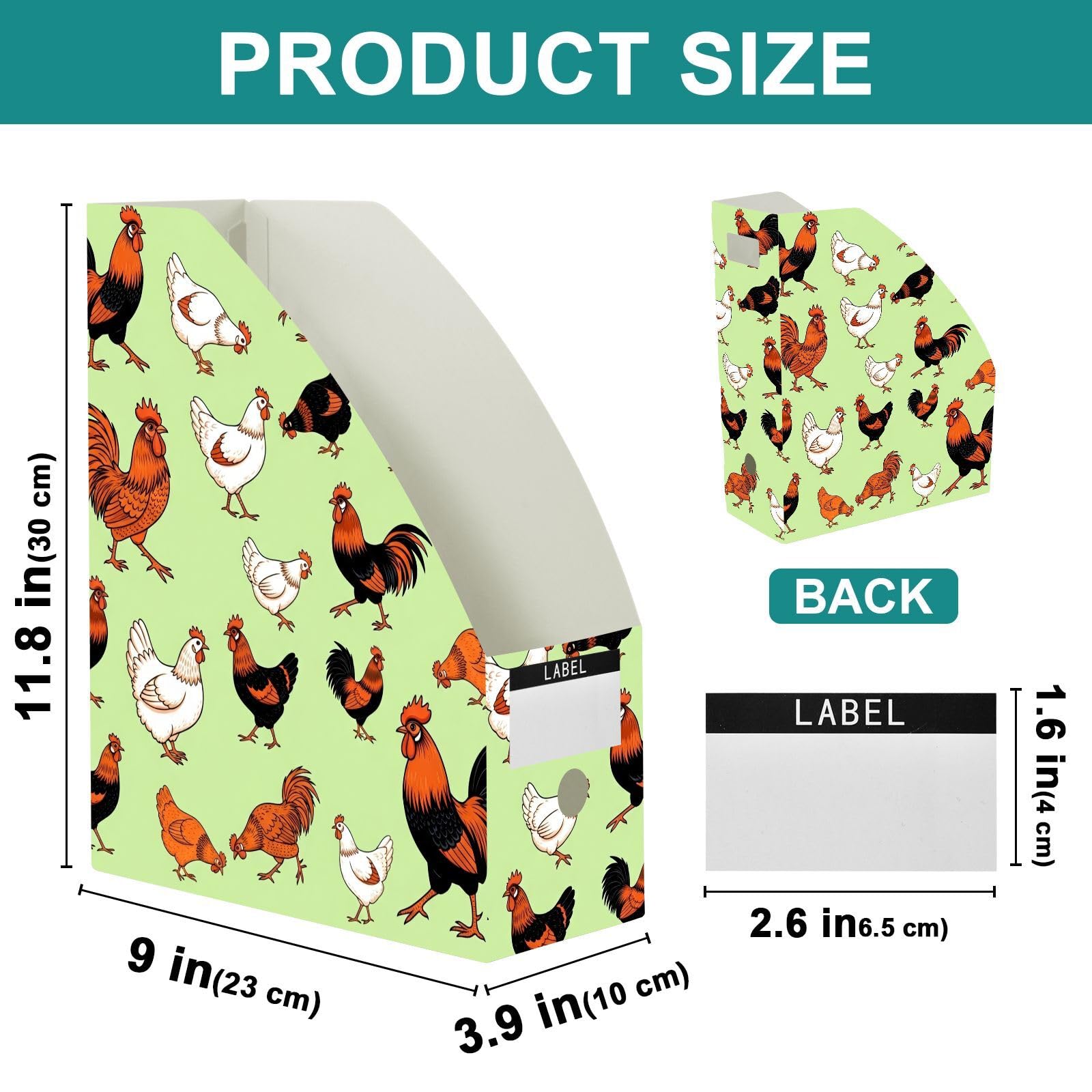 Organizador de papel de escritorio con diseño de pollo y dibujos