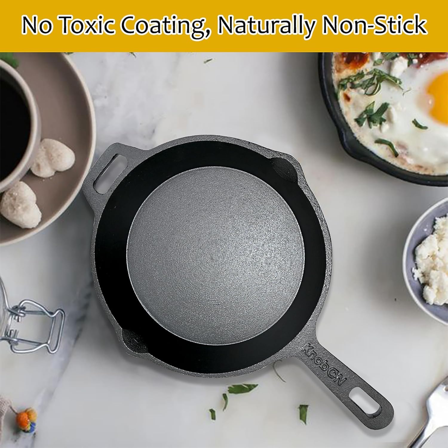 KNOBON Cast Iron Cookware Set - Dosa Tawa & More -4 KNOBON Cast Iron Cookware Set - Dosa Tawa & More -4