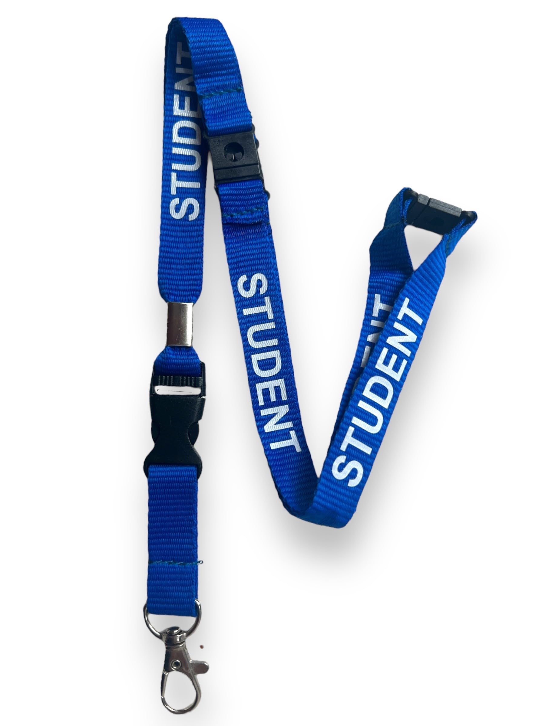 PAC Supplies Global 15mm Colourful STUDENT Printed Neck Lanyard With 3 Point (Triple) Safety Breakaway (Blue, 10)