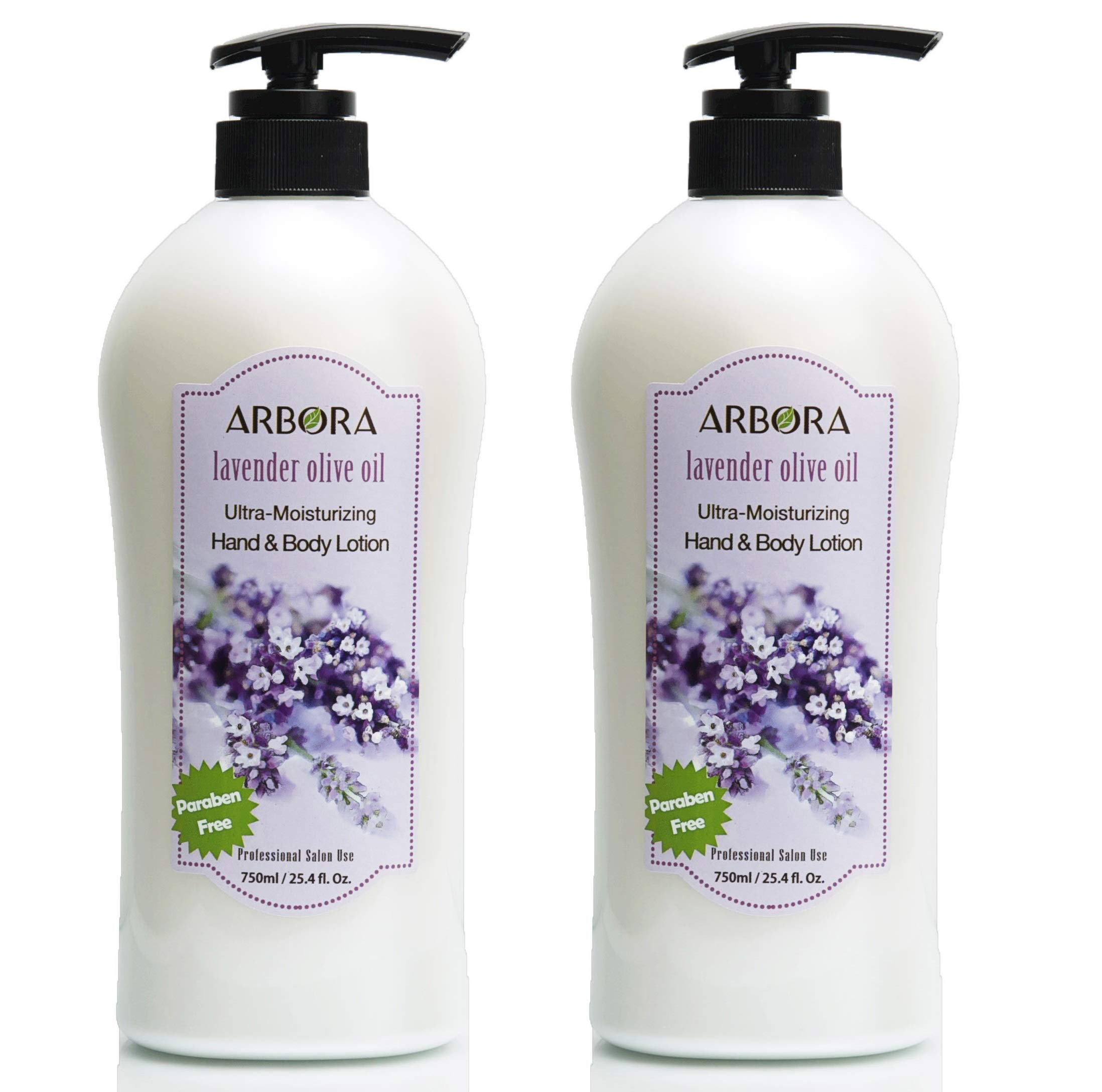 Buy ARBORA Hand & Body Lotion LAVENDER OLIVE 25.4OZ/750ML Paraben Free Natural Ultra