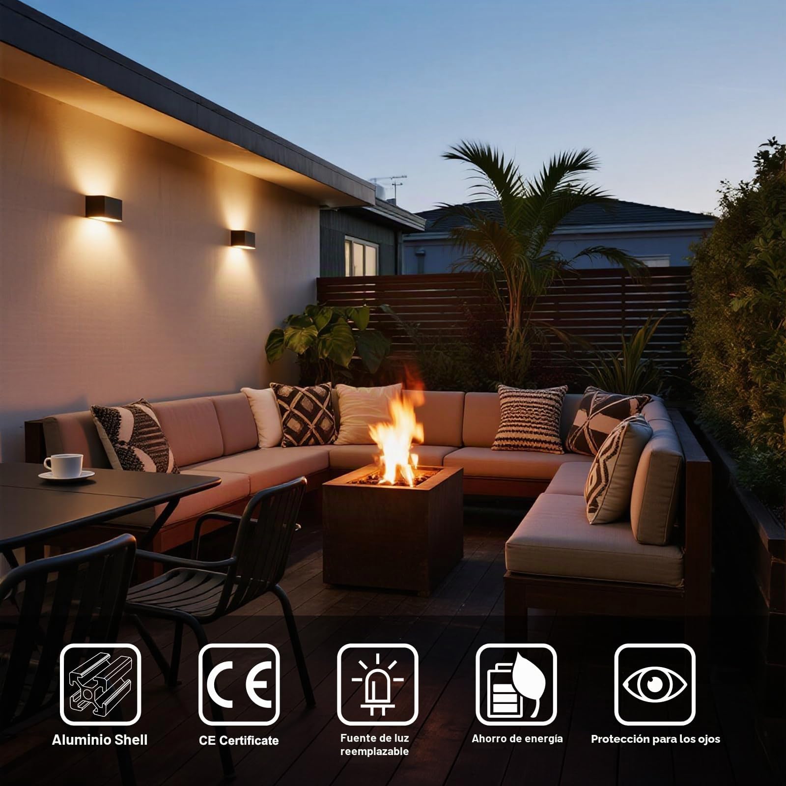 ChangM 2 Piezas Aplique Pared Exterior 7W Lámpara Led, Con Haz de Luz Ajustable, IP65, Con Bombilla LED G9 Reemplazable, Carcasa Negra