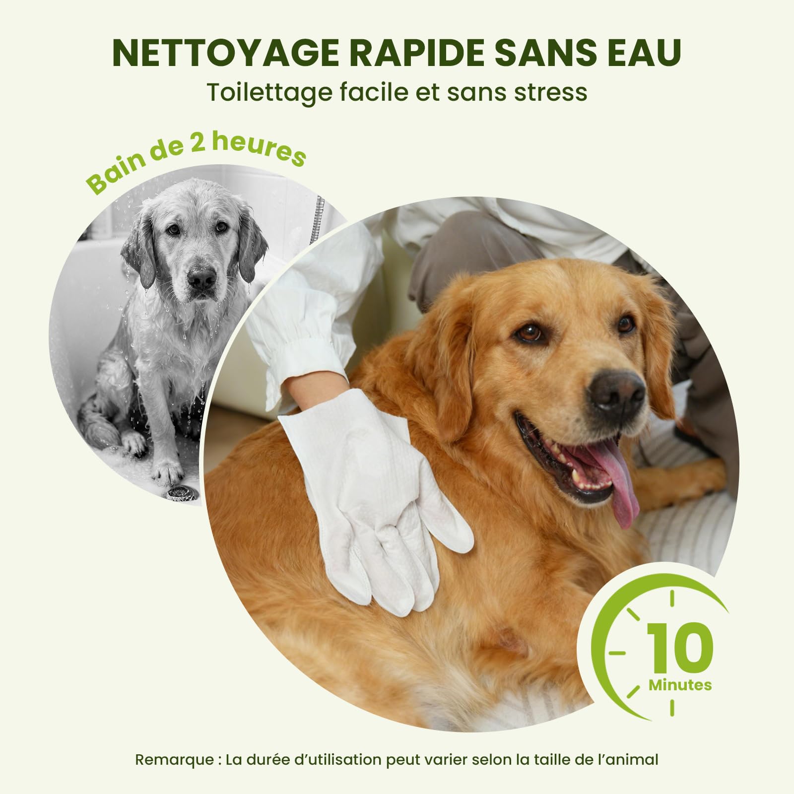 PawSono Lingettes Gant pour Chien & Chat 36pcs, Lingettes Nettoyantes Extra Larges Épaisses sans Rinçage, Lingettes Déodorantes pour Pattes, Oreilles, Yeux, Museau & Pelage, Toilettage Animaux