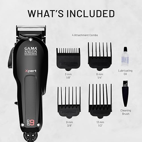 Miniatura 7 de GA.MA - Clipper magnético Pro 9 Xpert, motor de alto rendimiento, hoja DLC F-Cuña, palanca cónica ajustable, 4 peines