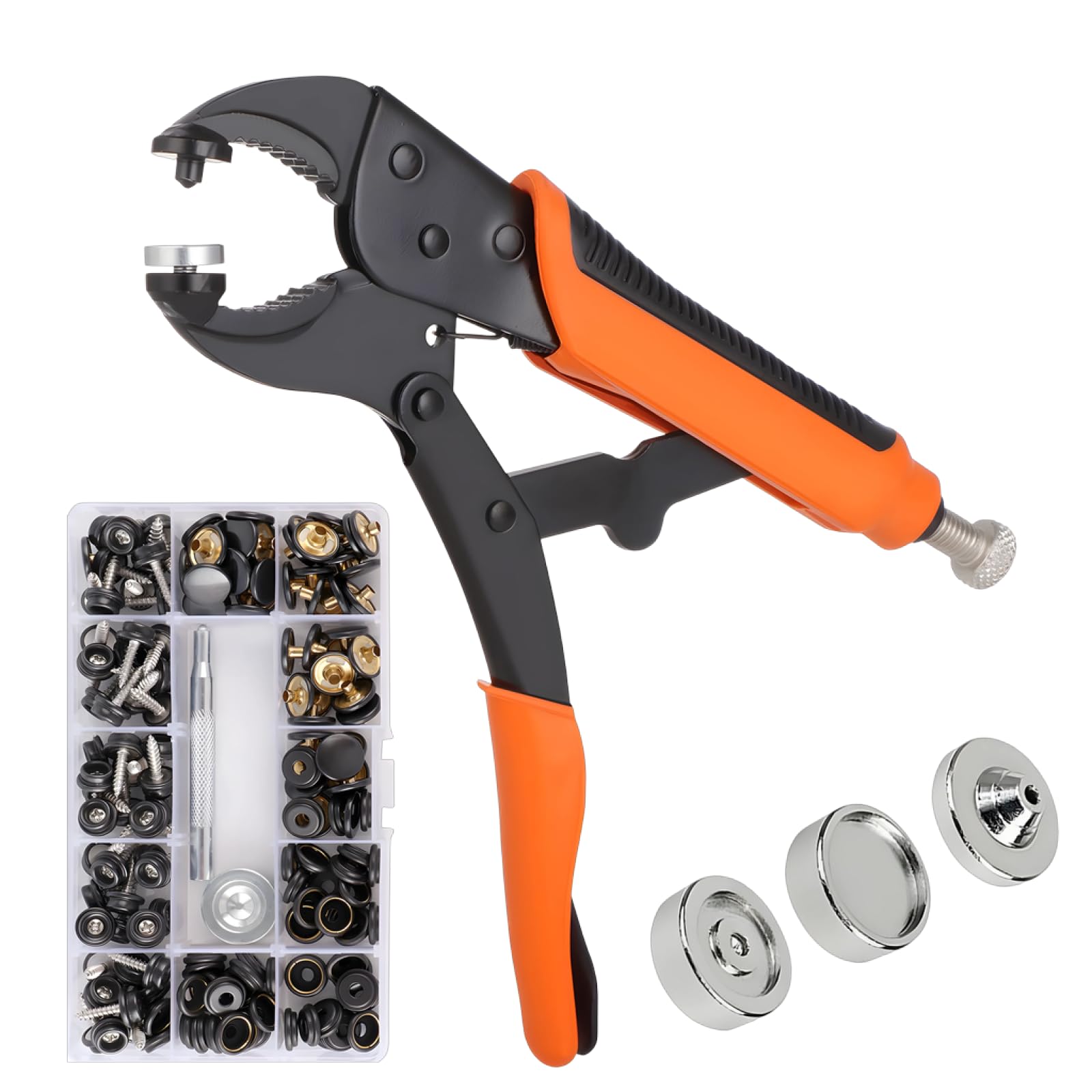 Snap-Fastener-Werkzeugset für Metall-Druckknöpfe, Druckknopfzange zum Montieren und Ersetzen, für Leder, Boots-Canvas, Teppich, Planen, Abdeckungen und Möbel