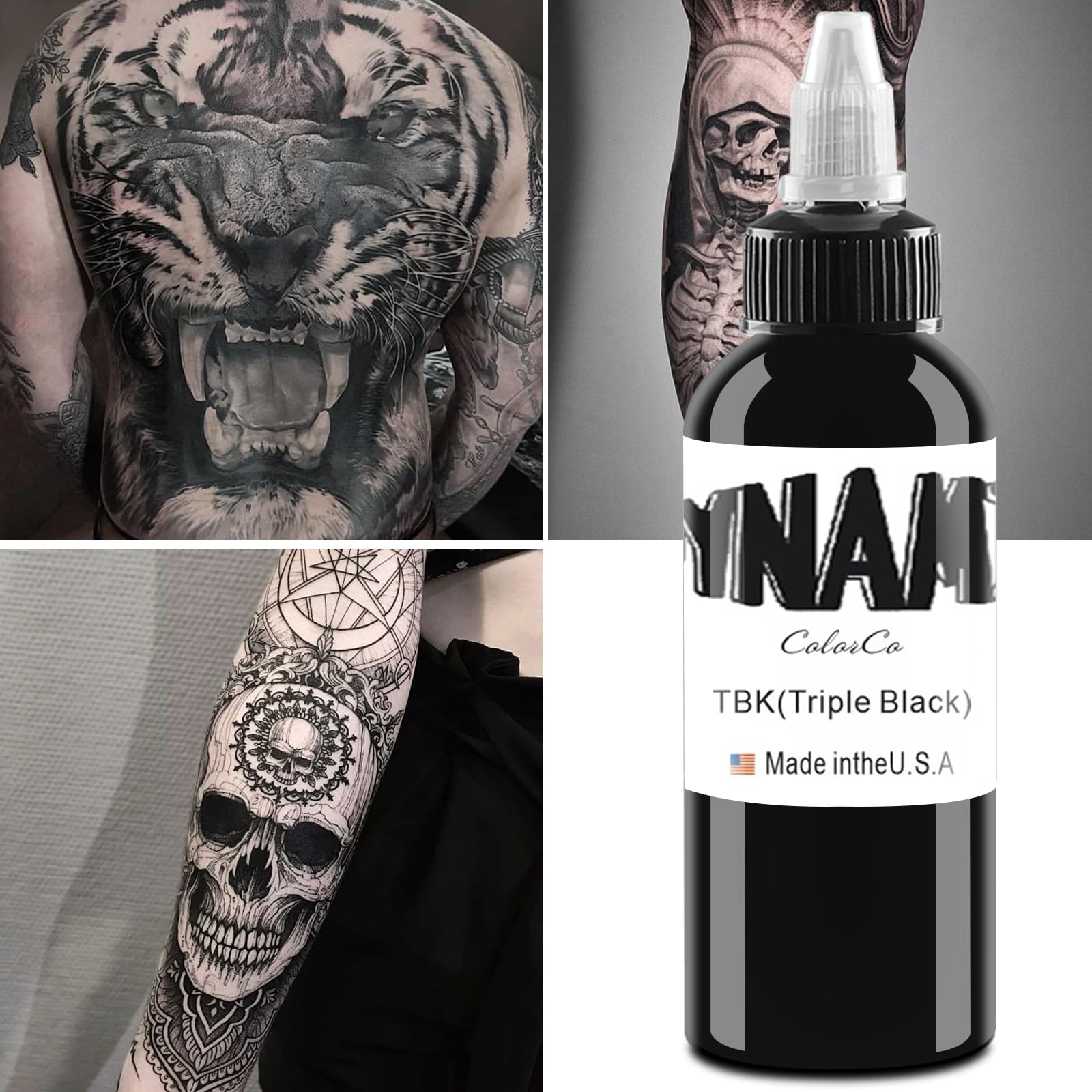 2 botellas de tinta negra pura para tatuajes, tinta negra verdadera para tatuajes humanos o piel experimental (30 ml)