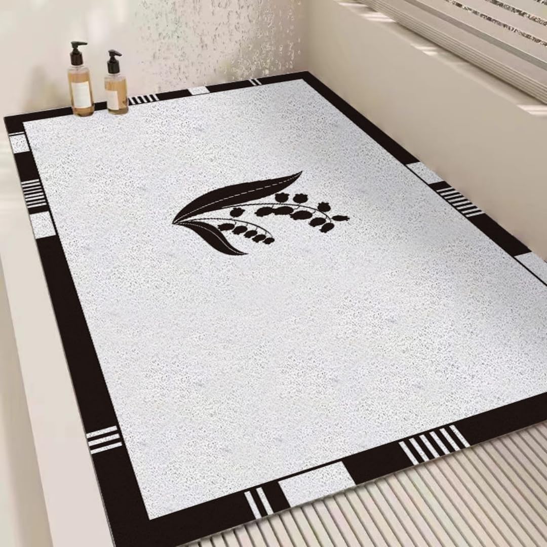 Tapis de Salle de Bain : luffa en Caoutchouc antidérapant à séchage Rapide, adapté aux sols de Douche