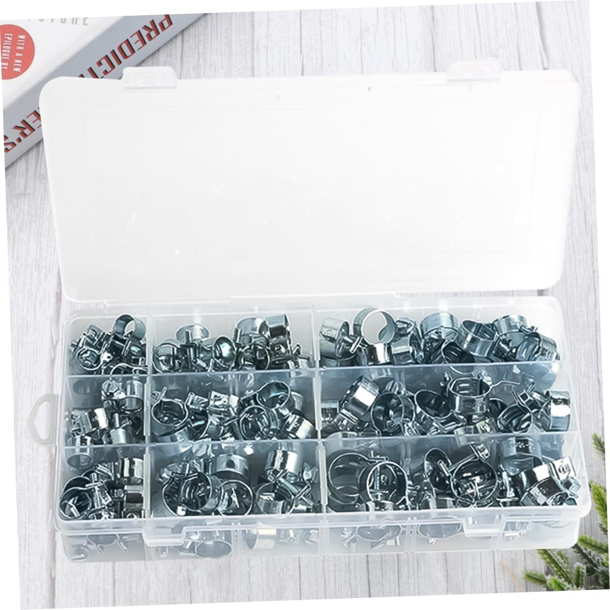 135pcs Mini Spring Buckle Metal Hose Clamp Zinc Plating Versatile for Water Fuel Silicone Hoses