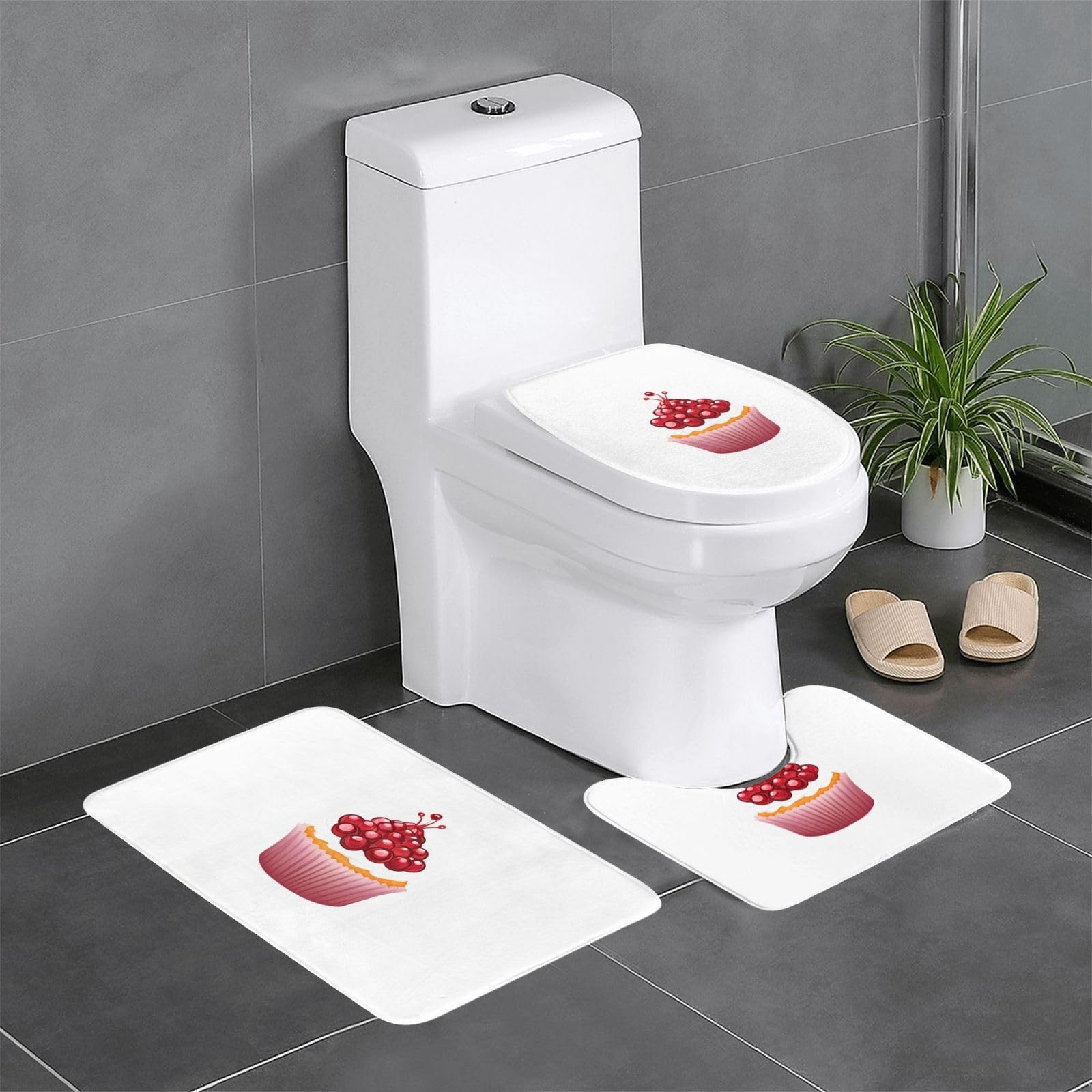 Tapis de sol de salle de bain design cupcake pour une ambiance cosy