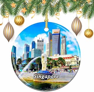 Singapore Christmas Xmas Tree Ornament Decoration Wedding Hanging Pendant Decor City Travel Souvenir Collection