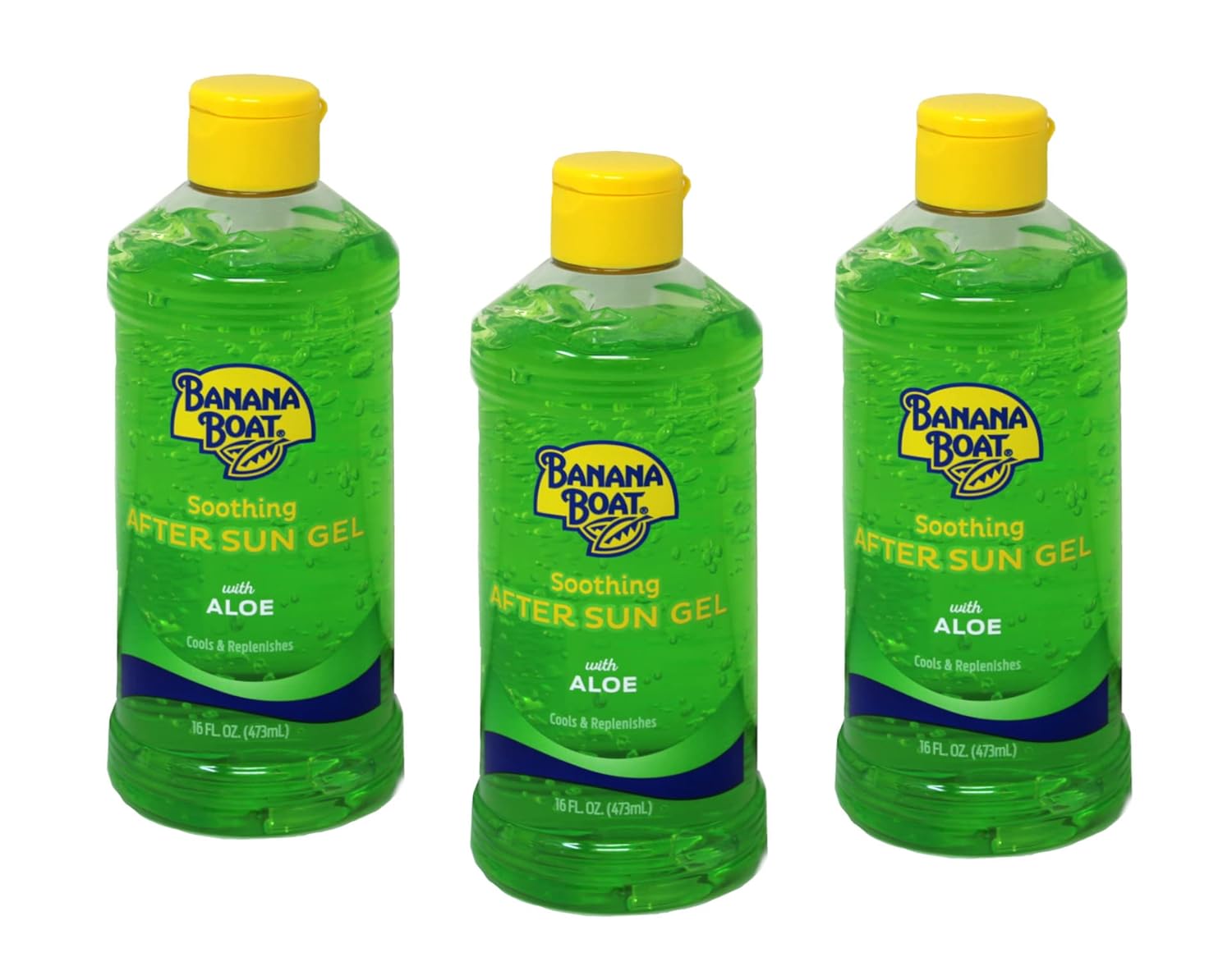 Banana Boat Aloe Aftersun Gel Soothes Dry Sunburned Skin: Size 16 Oz (Pack of 3)