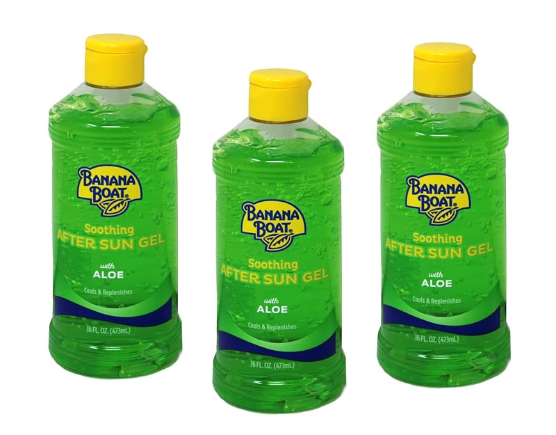 Banana Boat Gel pós-sol com aloe vera e vitamina E, 3 frascos de 473 mL