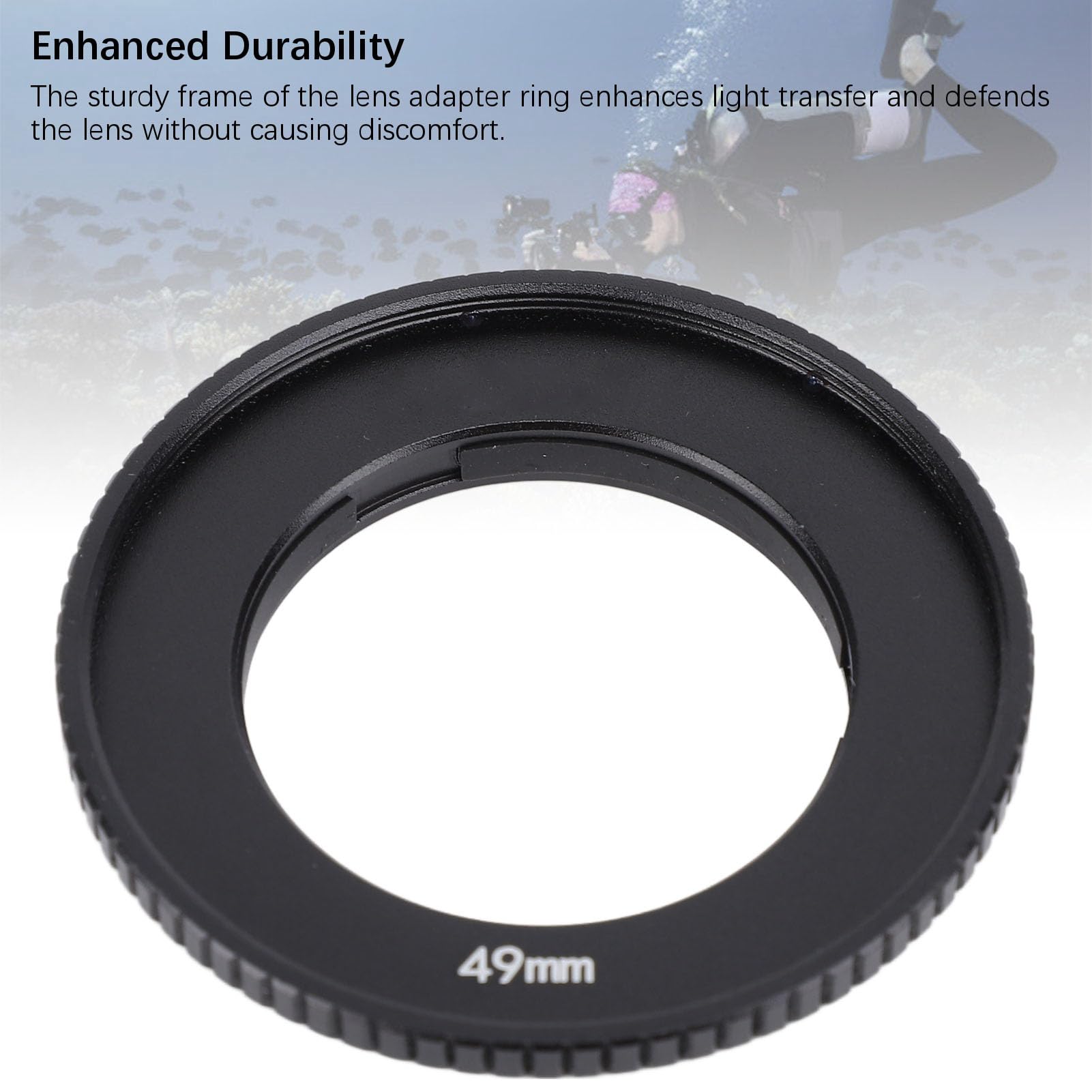 Adapter Obiektywu Aparatu 49 Mm, pierścień Adaptera Filtra Aparatu Fotograficznego ze Stopu Aluminium do Action4, Kompatybilny ze Wszystkimi Akcesoriami do Filtrów 49 Mm