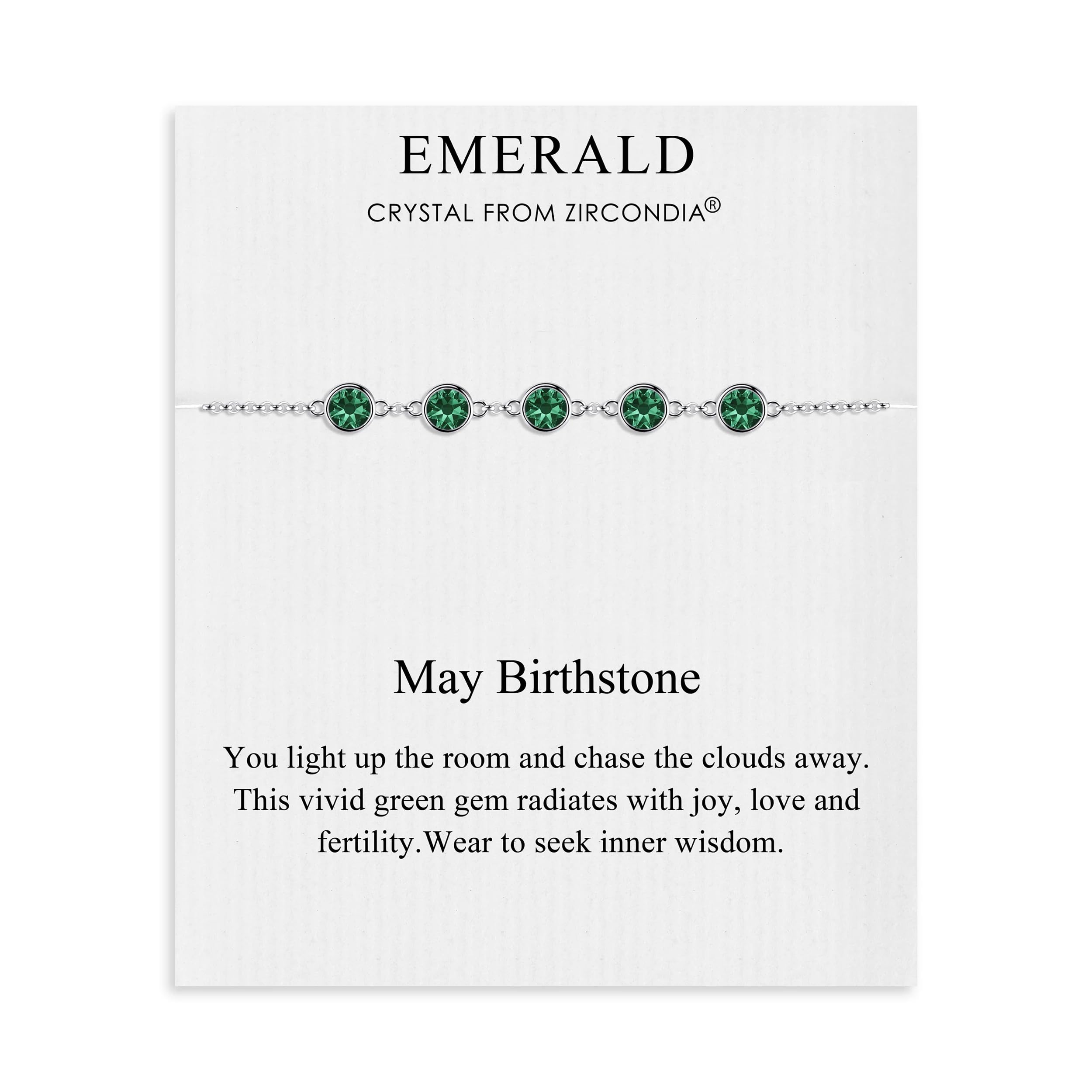 May Birthstone Bracelet Created with Emerald Zircondia® Crystals