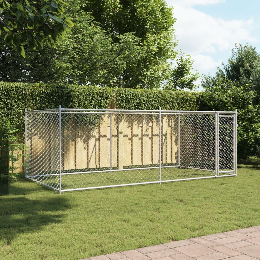 Festnight Perrera de Exterior con Toldo Gallinero de Exterior Grande Jaula para Perros con Cerradura Caseta para Perros Mascotas Animales Perro Grande Exterior 4 x 2 x 1,5 m