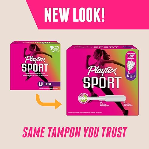 Miniatura 4 de Playtex Sport Tampons Ultra Absorbency, Fragrance-Free - 36ct Ultra Tampons for Women, Feminine Care, Playtex Tampon with 360 Leak Defense