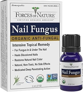 Forces of Nature Toenail Nail Fungus Treatment, Organic Antifungal Restores Appearance of Toenails and Fingernails, Homeopathic Medicine for Cracked, Dry, Damaged & Discolored Nails, .37 fl oz