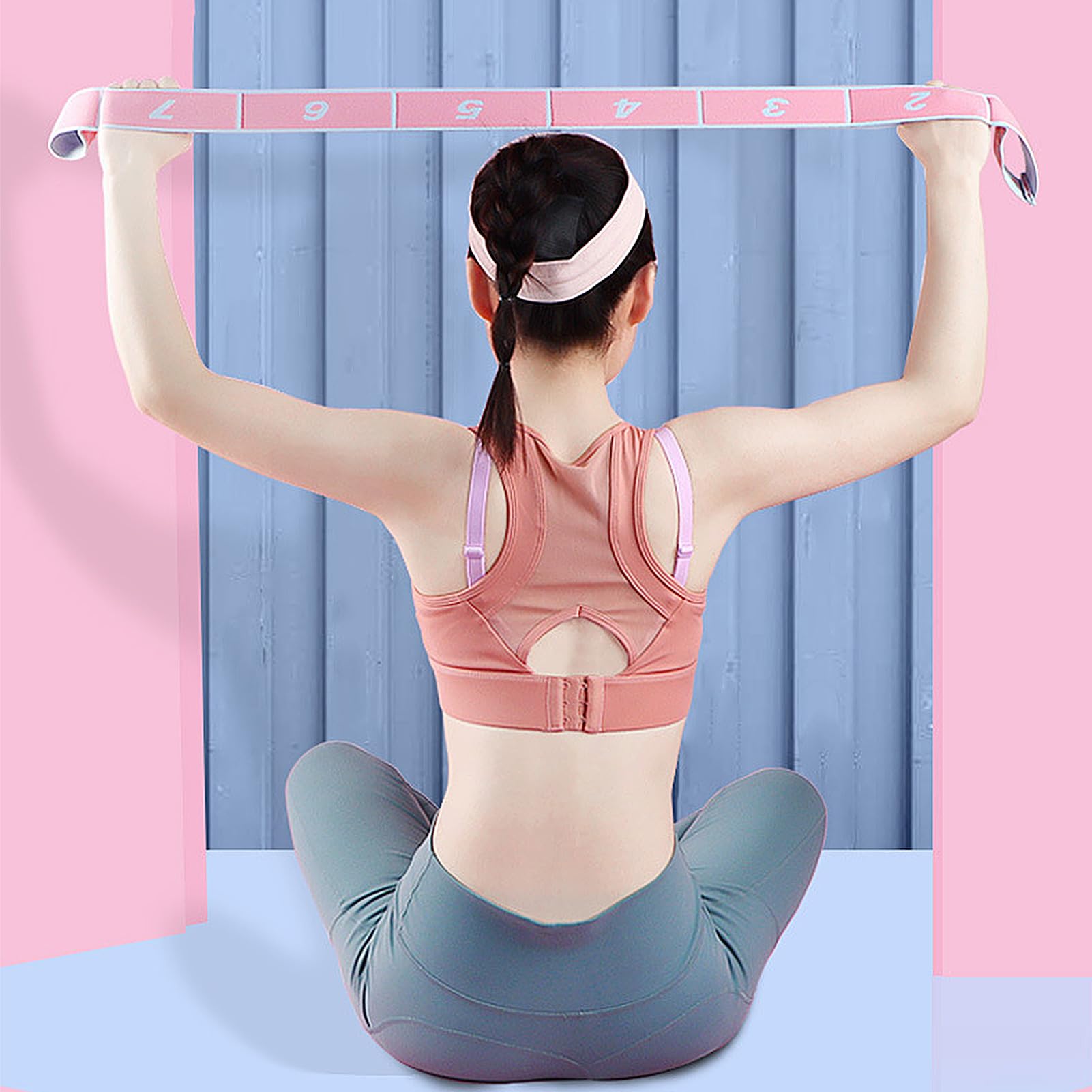 ERUW Elastische fitnessband, set van 3 – elastische krachttraining, oefenweerstandsband voor fysieke revalidatie, krachttraining, pilates, yoga in de sportschool of thuis