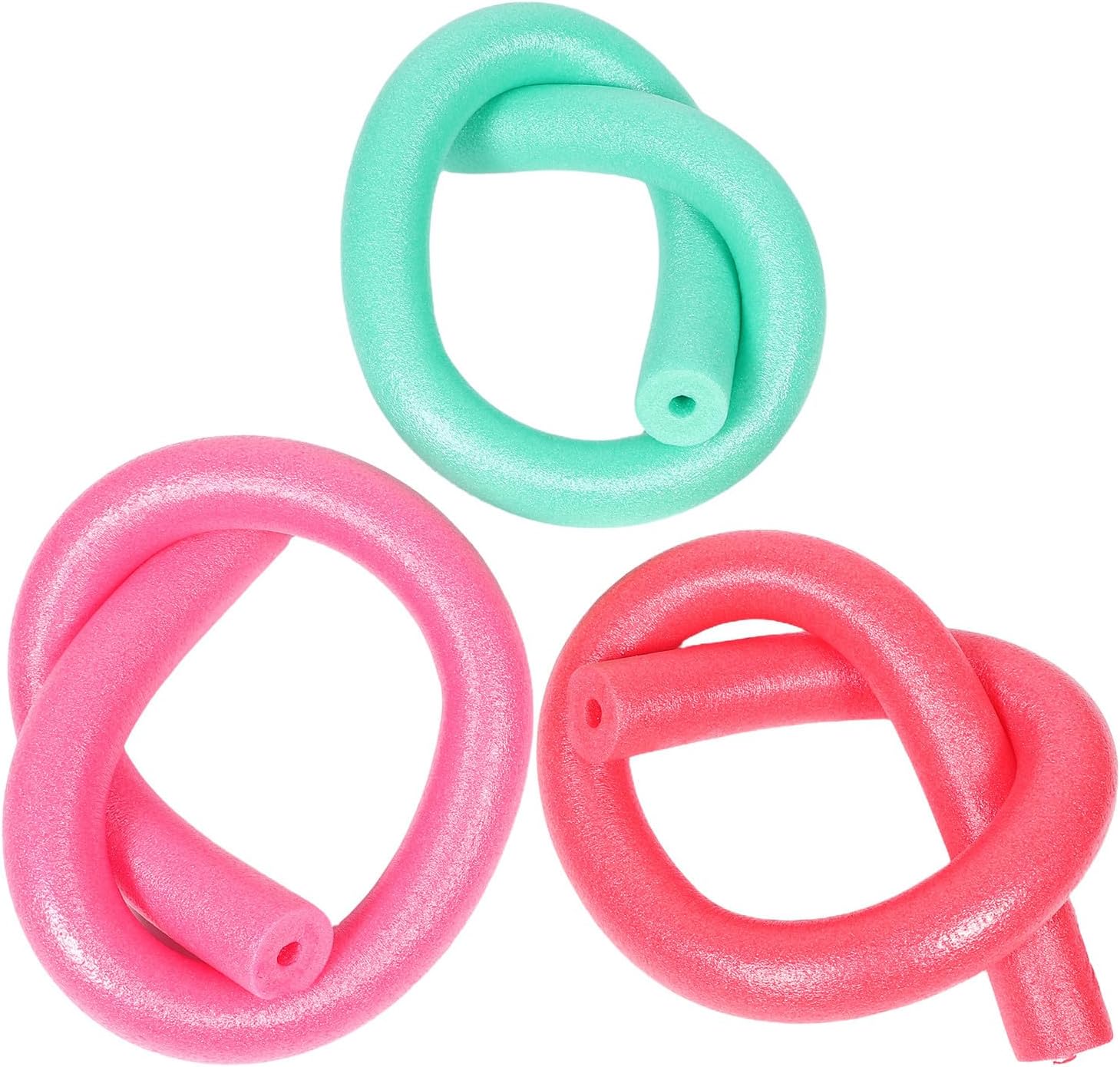 Vaguelly 3pcs Swim Noodles Foam Pool Floating Sticks Epe Hollow 6.5x150cm Red Green Pink for Swimming Training Beginners Water Activities