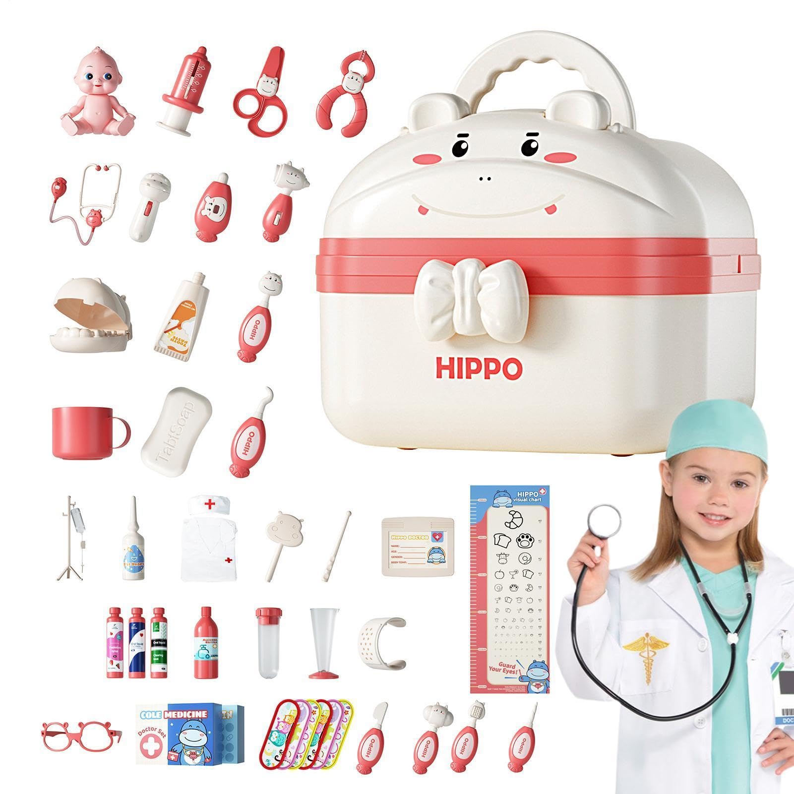 Set Completo Dottore per Bambini Design con fibbia progettato per | Kit Dottore Giocattolo per Bambini Aumenta la Loro Autostima, di Ruolo per