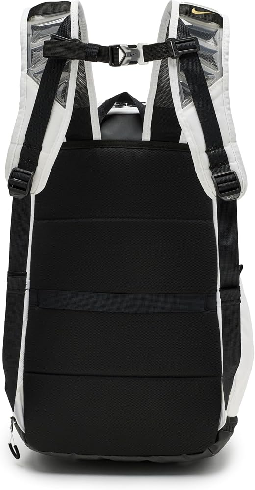 Nike, Unisex, Varsity Elite Backpack (32L), White/Black/Metallic Gold, One Size