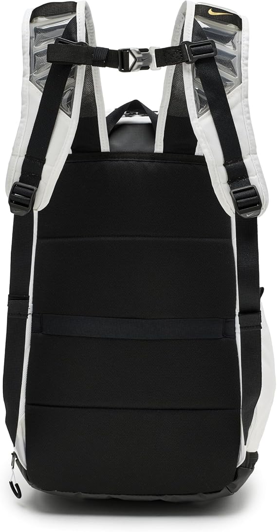 Nike, Unisex, Varsity Elite Backpack (32L), White/Black/Metallic Gold, One Size