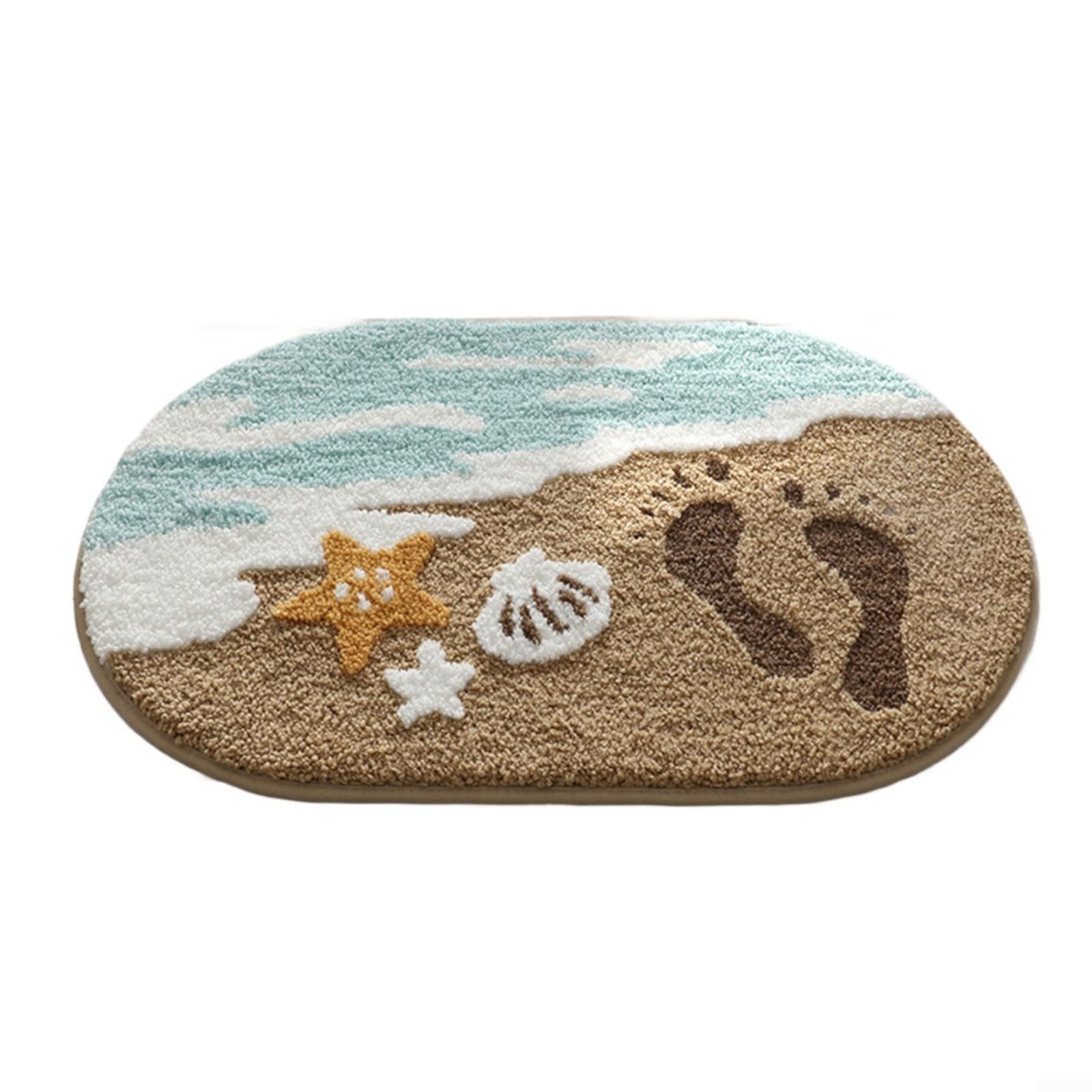 Tapis de bain bord de mer lavable en machine pour une ambiance de douche côtière chic