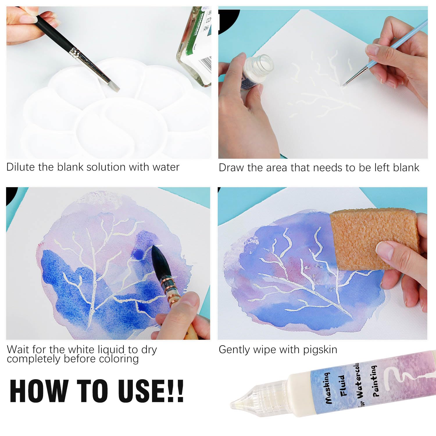 White Watercolor Masking Fluid - Protect Your Art -3
