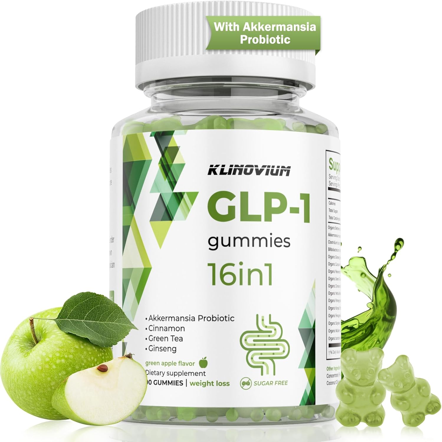 GLP1 Supplement | GLP Gummies Activates GLP-1 & AMPK with Akkermansia Probiotics, Berberine&More, GLP 1 Gummy for Women & Men,Gut Health, Energy & Metabolism - 1 Pack, 90 Gummies