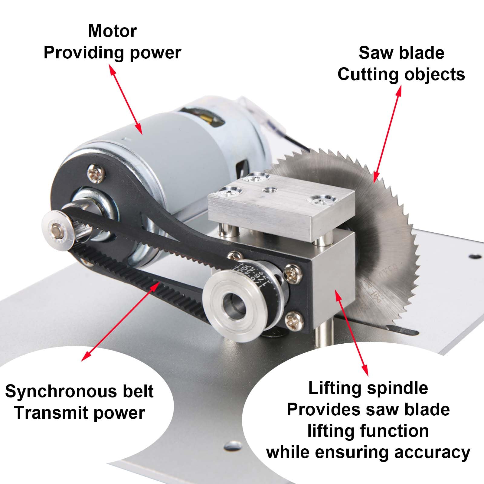 Mini stołowa pilarka tarczowa do obróbki drewna, przenośna, precyzyjna stołowa piła tarczowa z 7-biegowym zasilaczem, regulowana wysokość brzeszczot piły Table Saw 0,1-15 mm, ułatwienie pracy dla