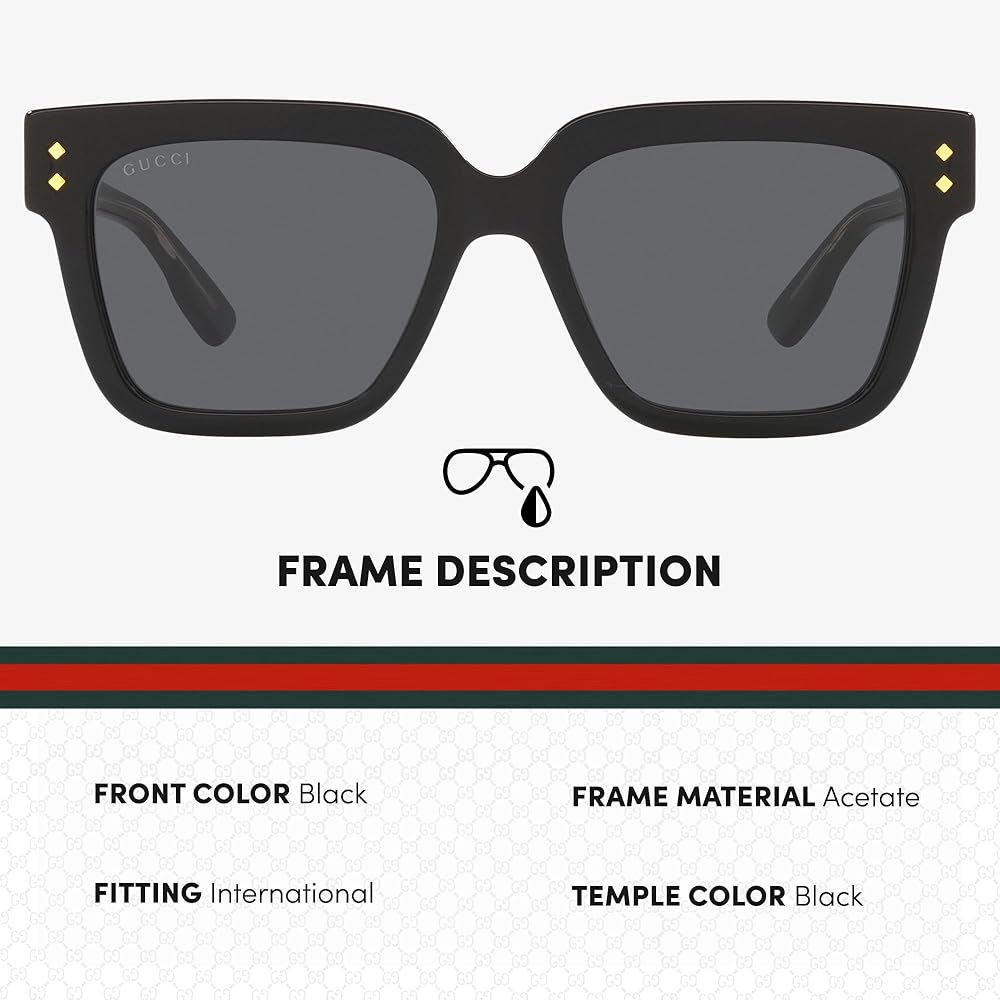 Amazon.com: Gucci GG1084S Lettering Logo Square-Shaped Non