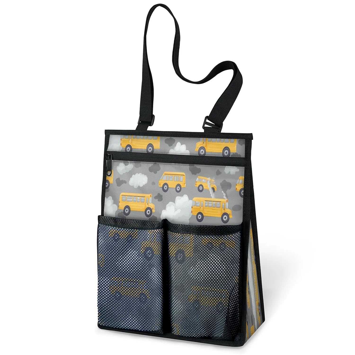 Ourtheme Creativity Buses Car Portable Shower Bag for Travel Gym Camp Beach Tote Shower Caddy Bags Hanging Toiletry