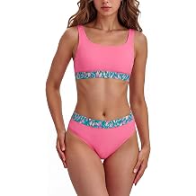 Women's Period Swimsuit Bikini Sets Menstruation Sporty Two Piece Swimwear Leakproof Swimwear for Teen Girls