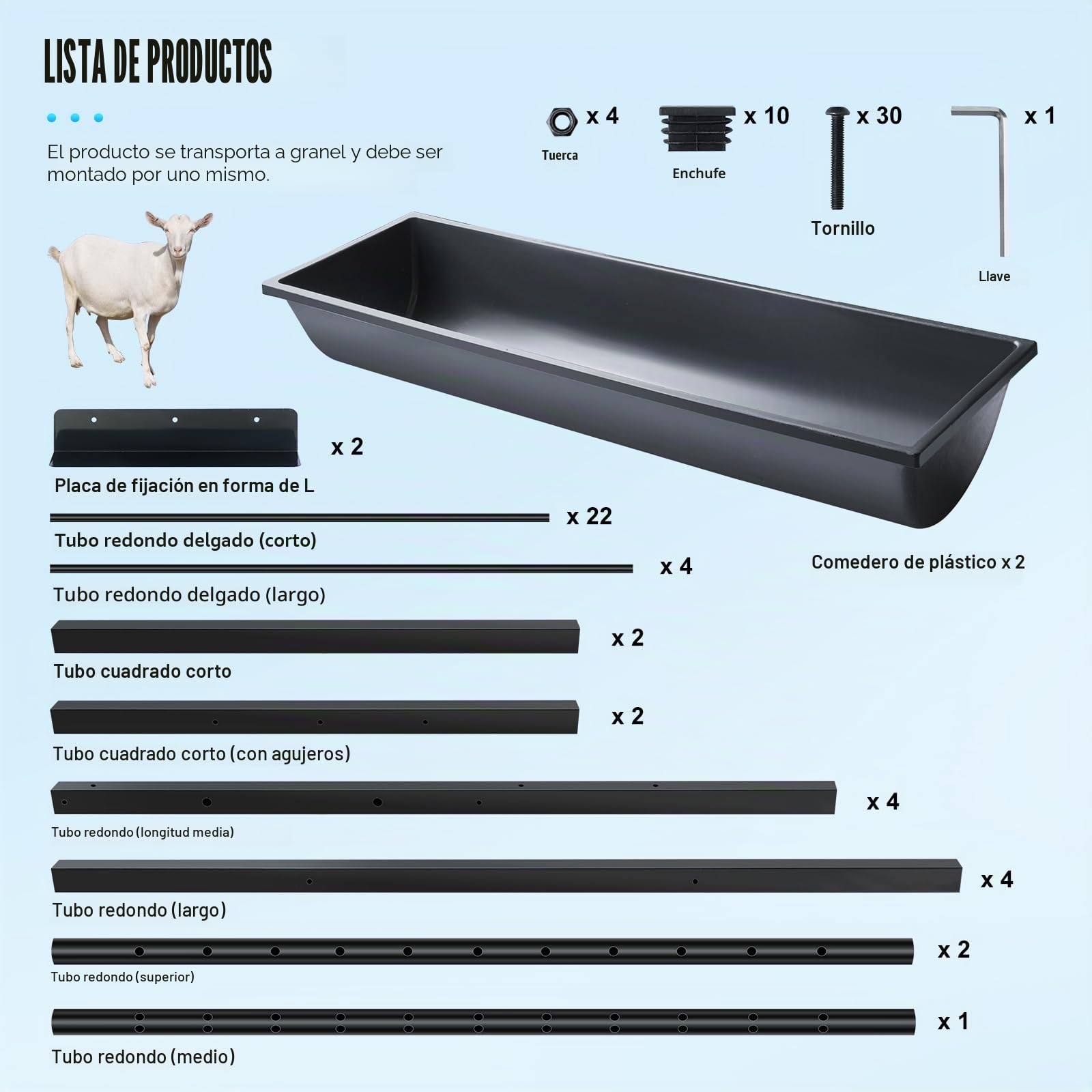 100cm Comedero Heno Cabras Resistente Alimentador de Heno 2 en 1 para Ovejas Doble Cara Comedero de Heno Porta Heno para Ganado Ovejas Caballos Terneros Alpacas