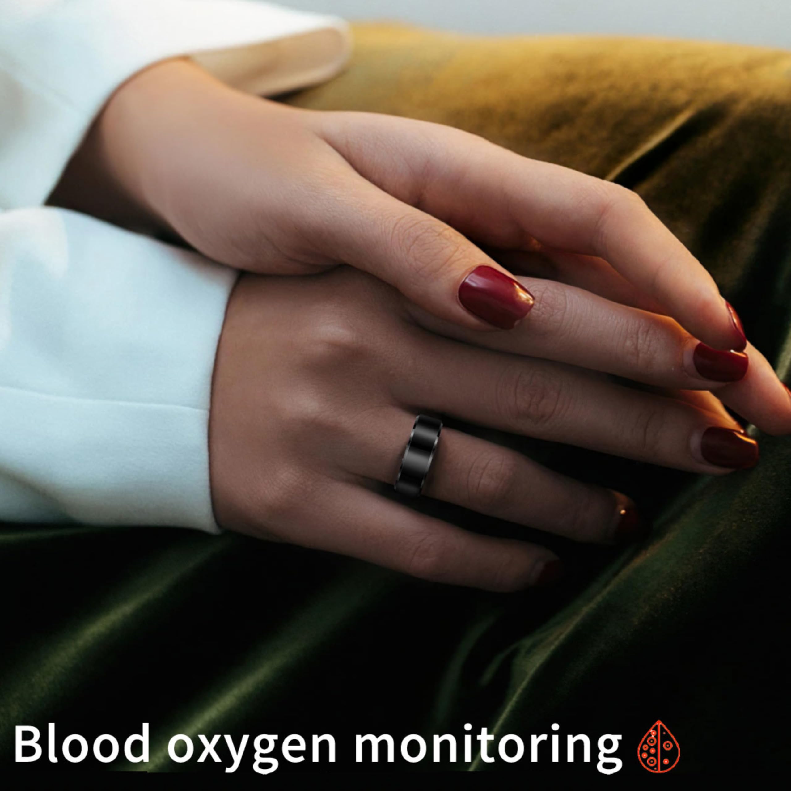 Beafon, felixx, Smart Ring, SR6, Silber, Größe 9, (59,5mm), Fitness Tracking, Herzfrequenz, Blutdrucküberwachung, Schrittzähler, IP68, Bluettooth, Edelstahl,inkl. Ladebox, Akkulaufzeit bis 7 Tage