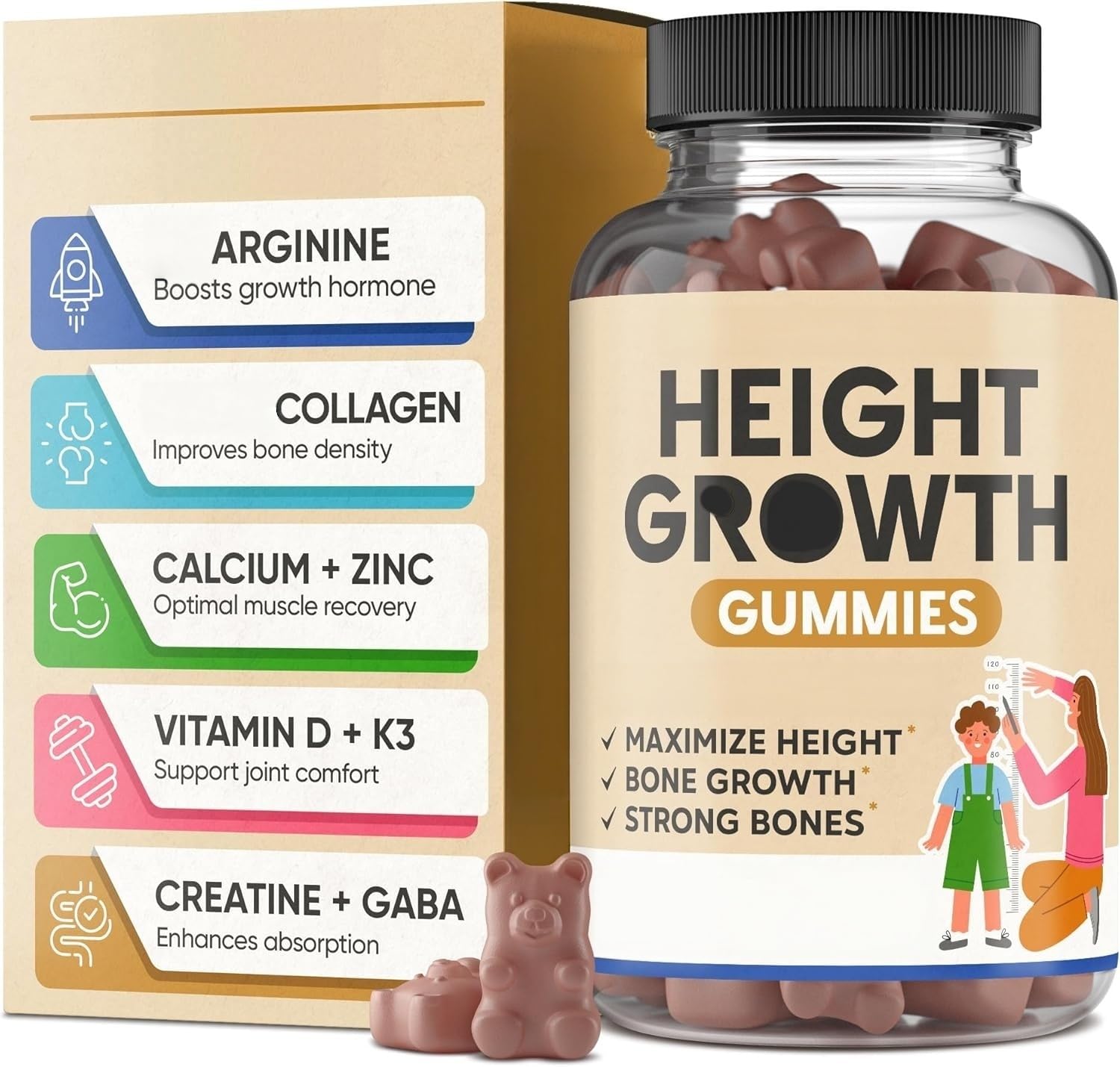 Le caramelle gommose Teen Growth supportano lo sviluppo fisico adolescente.