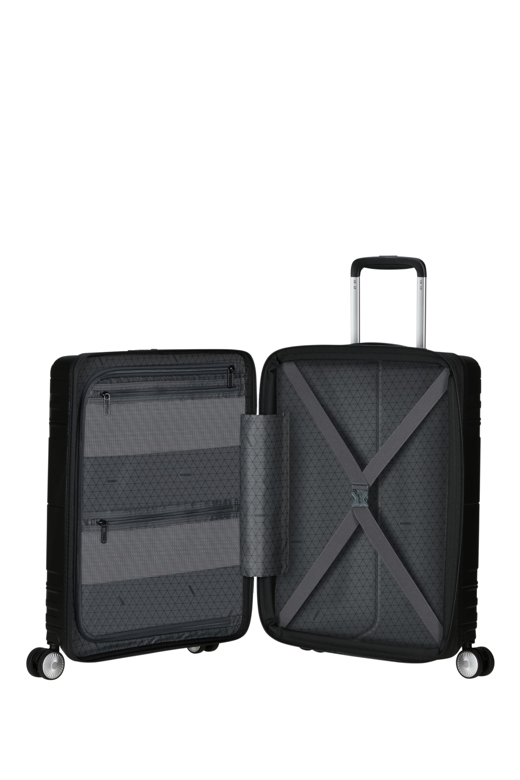 American Tourister Hello Cabin - Spinner S, Expandible Hand Luggage, 55 cm, 39/45 L, Black (Onyx Black)