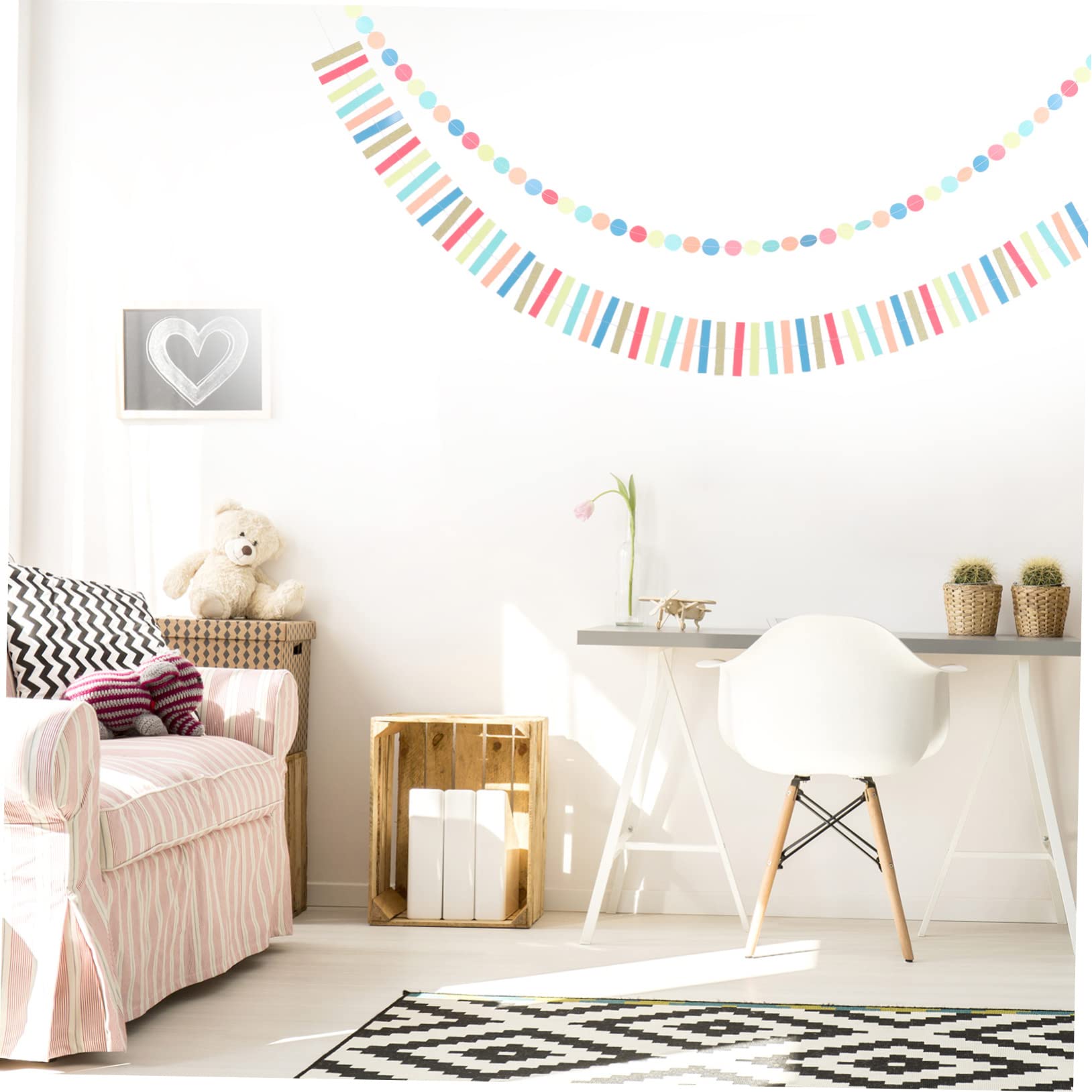 Mobestech Guirnalda para Decoración De Fiesta El Aula De Círculo Y Tiras para Cumpleaños Infantiles Decoración Ligeramente Práctica Y Atractiva 2 Piezas X 5