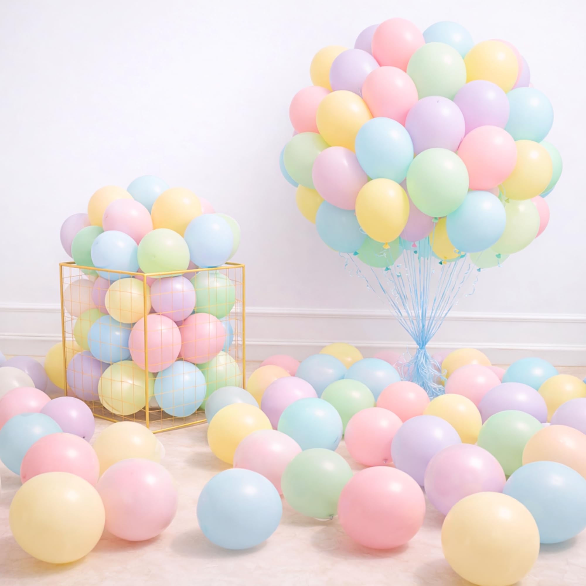 50 Pcs Pastel Balloons for Birthday Decoration Items Anniversary Baby Shower Girls Year With Multicolor Latex Pastel Balloon Happy Birthday Decoration Set Kit Combo-image-6
