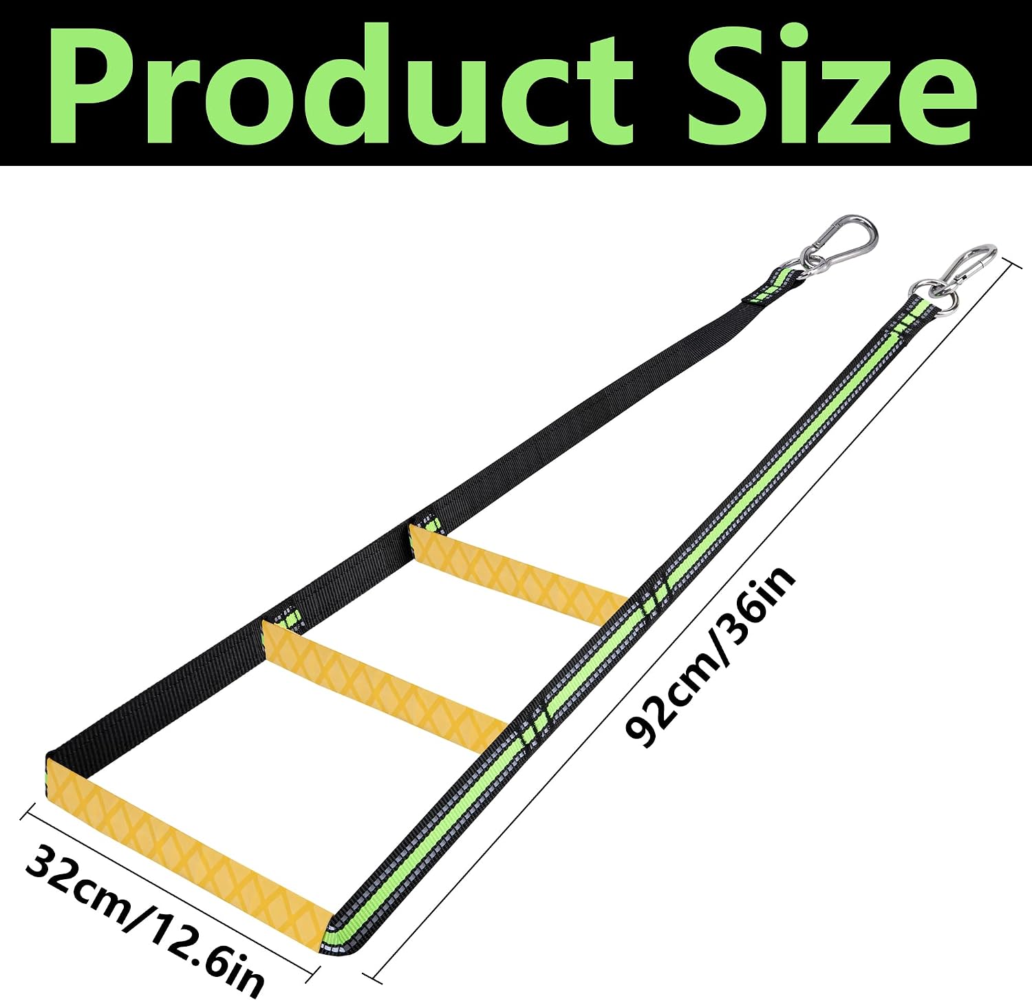 Boat Rope Ladder, 3 Step Heavy Duty 440lbs Strength Foldable Boarding Rope Ladder, Climbing Rope Ladder for Inflatable Boat, Pontoon Boat, Kayak, Motorboat, Sailboat, Canoeing