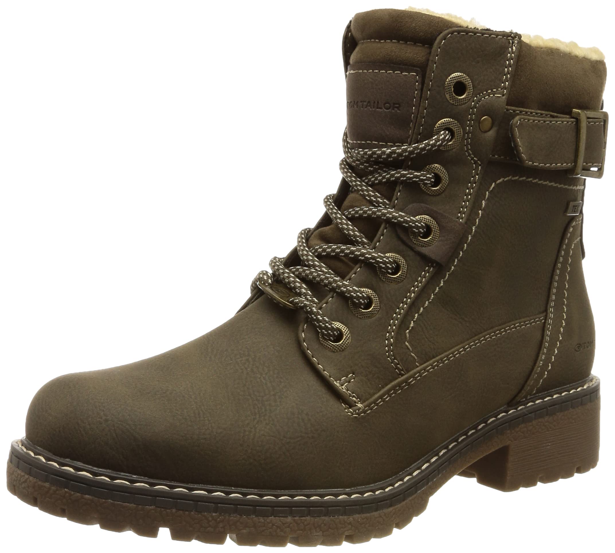 TOM TAILOR Women's 4292201 Ankle Boots, khaki, 4.5 UK
