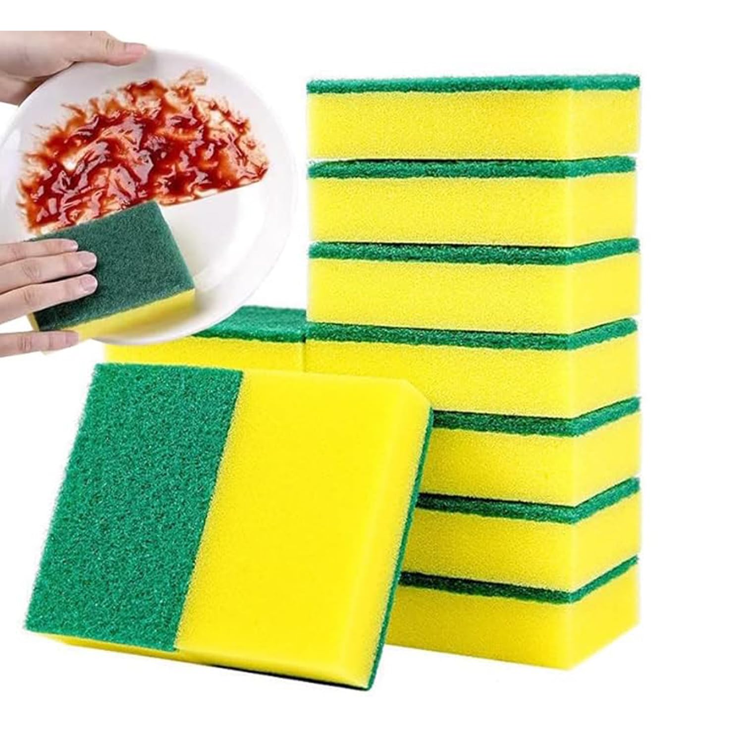 5Pc Double-Sided Cleaning Sponge – Kitchen Dishwashing Scrubber, Pot & Pan Cleaning Brush, Bowl Cleaner, Scouring Pads for Utensils & Household Cleaning-image-12