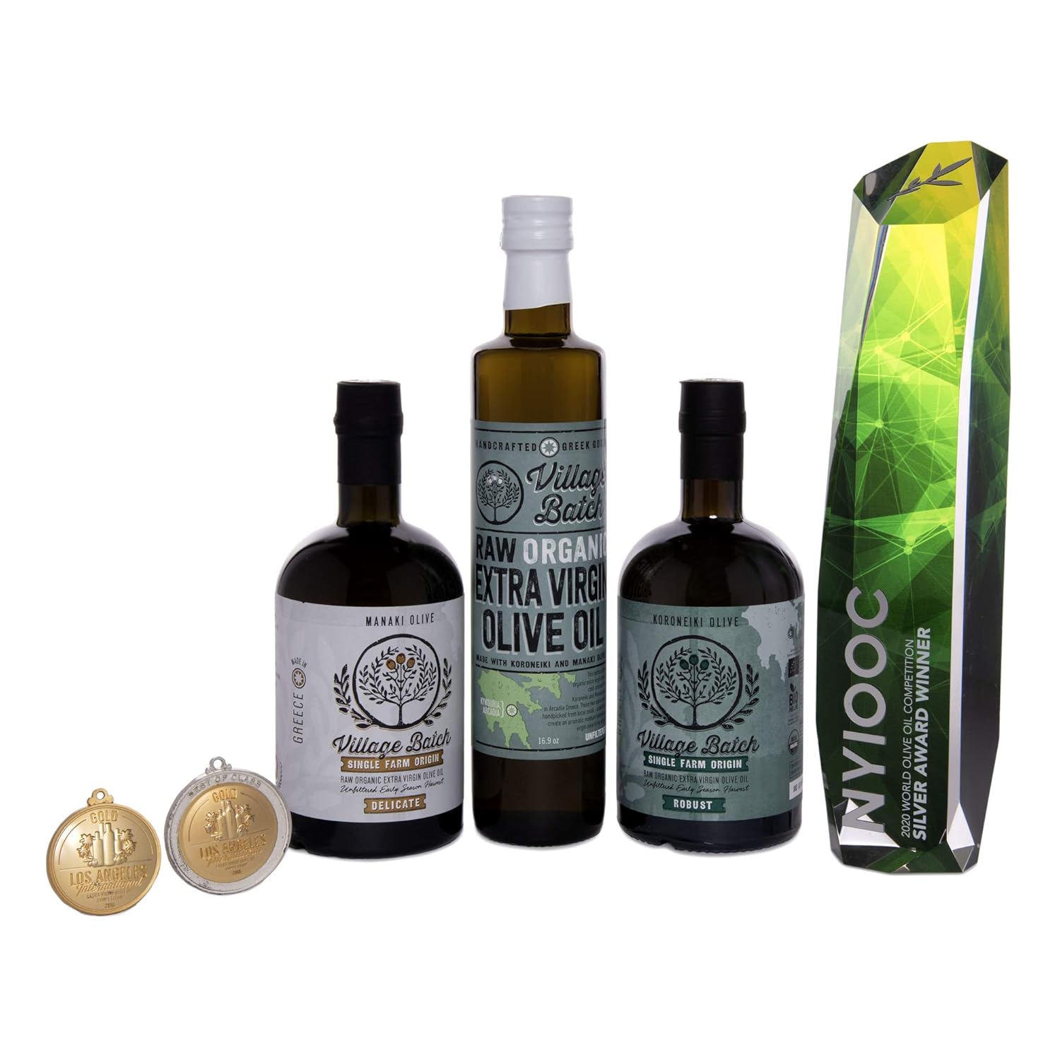 VILLAGE BATCH - AWARD WINNERS - KORONEIKI OLIVE OIL Greek Olive Oil ORGANIC COLD PRESSED OLIVE OIL Extra Virgin Olive Oil High In Polyphenols - Aceite De Oliva Extra Virgen - Olive Oil for Cooking Oil