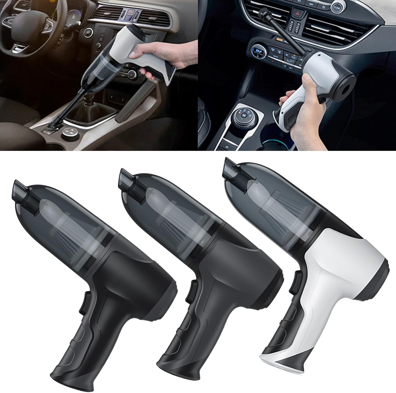 Car Vacuum Portable 9000Pa Powerful Handheld Cordless with 3600mAh Rechargeable Battery for Car Home